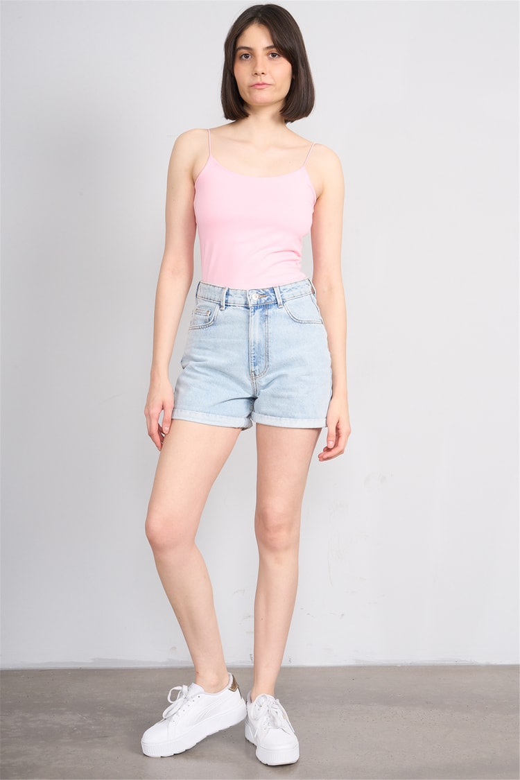 C.K Y26 8445 Fithit Byn Ip Askılı Penye Atlet A.Pembe