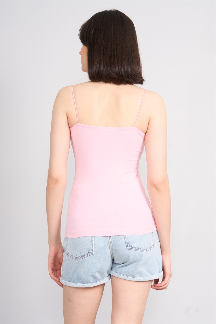 C.K Y26 8445 Fithit Byn Ip Askılı Penye Atlet A.Pembe