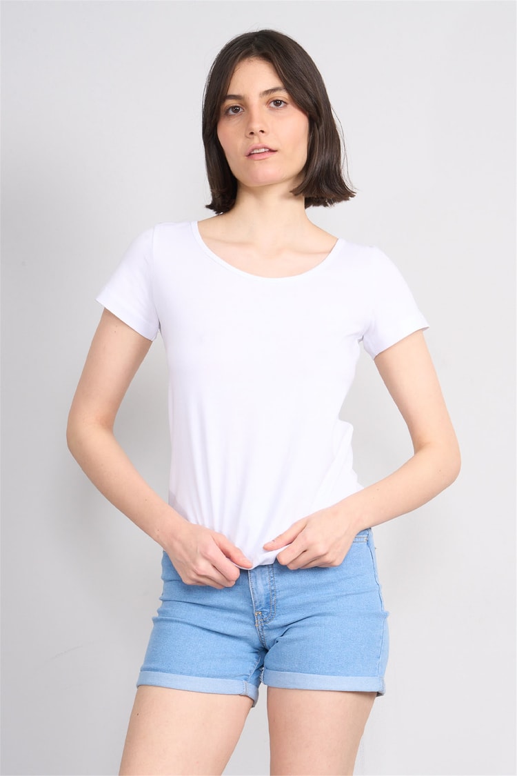 C.K Y26 8461 Fithit Byn U.Yk Penye Spagettı T-shirt Beyaz