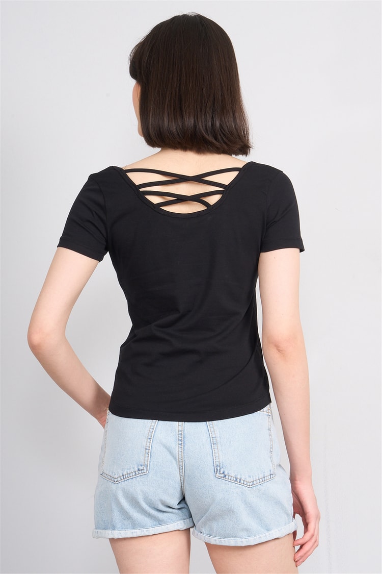 C.K Y26 8461 Fithit Byn U.Yk Penye Spagettı T-shirt Siyah