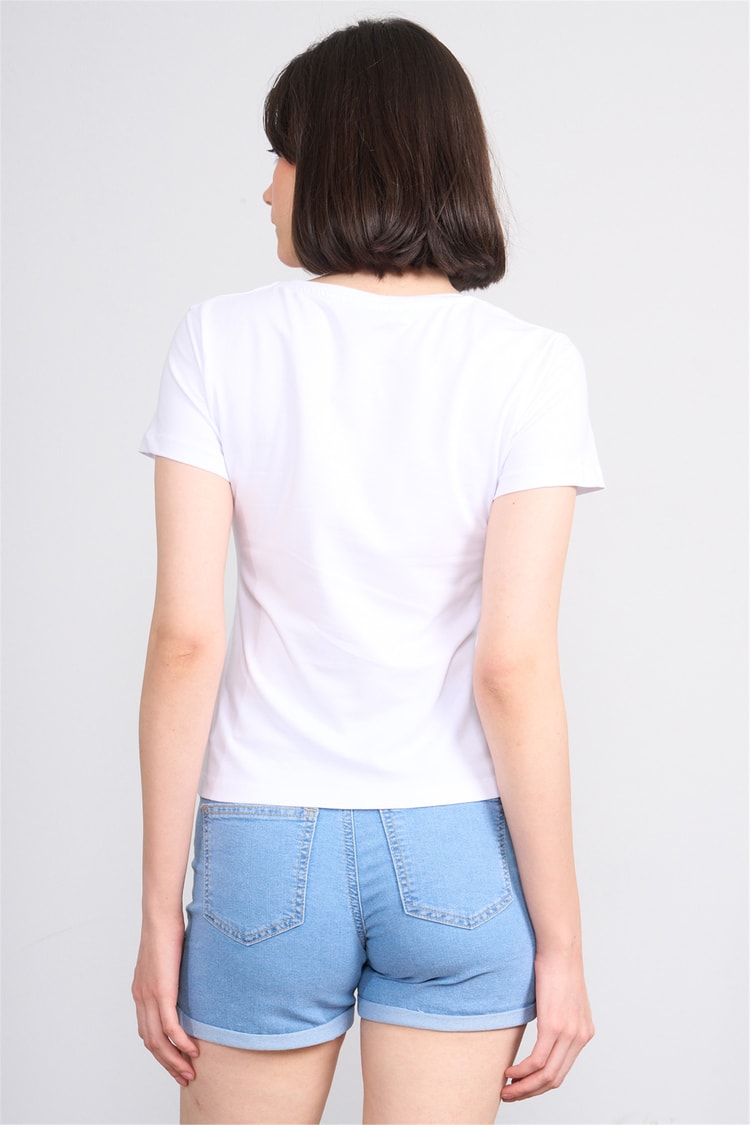 C.K Y26 8464 Fithit Byn U.Yk Penye Slimfıt T-shirt Beyaz