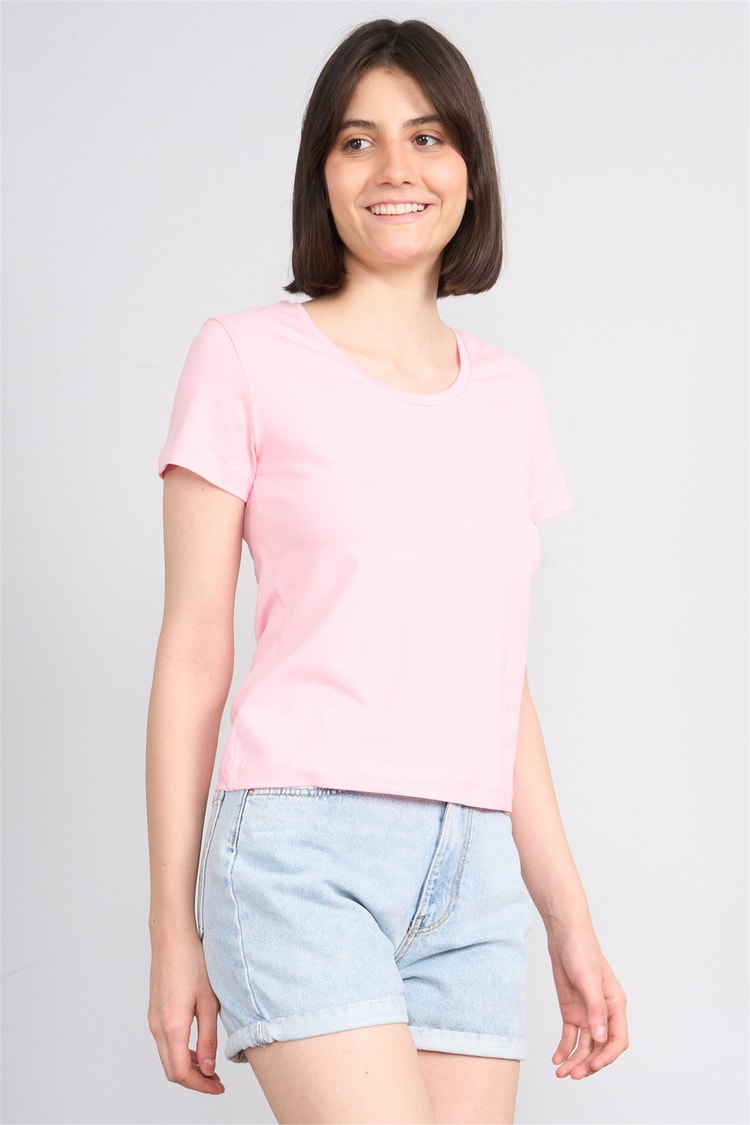 C.K Y26 8464 Fithit Byn U.Yk Penye Slimfıt T-shirt A.Pembe