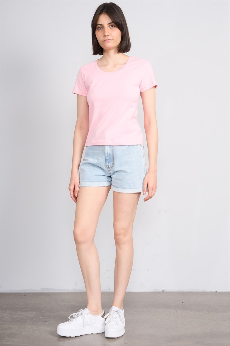 C.K Y26 8464 Fithit Byn U.Yk Penye Slimfıt T-shirt A.Pembe
