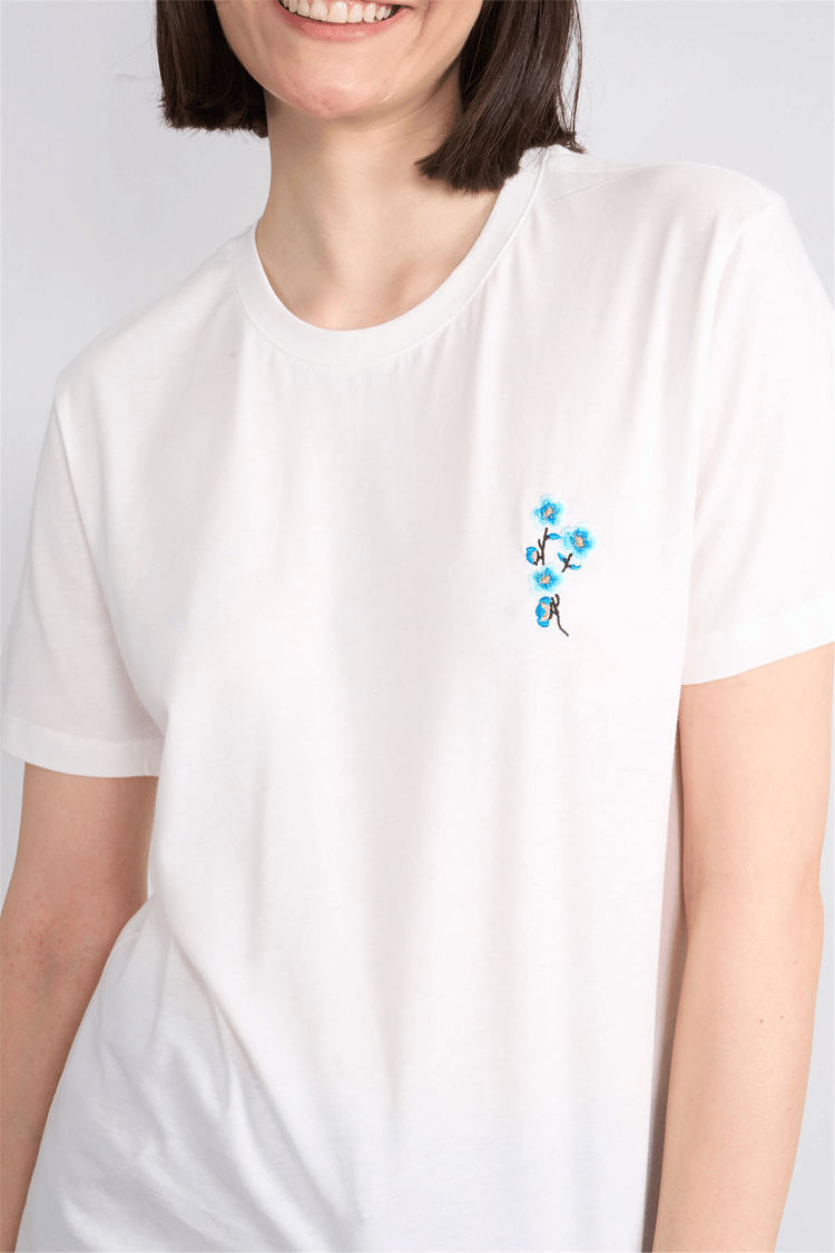 C.K Y26 8925 Fithit Byn B.Yk Regular Nakışlı T-shirt Krem