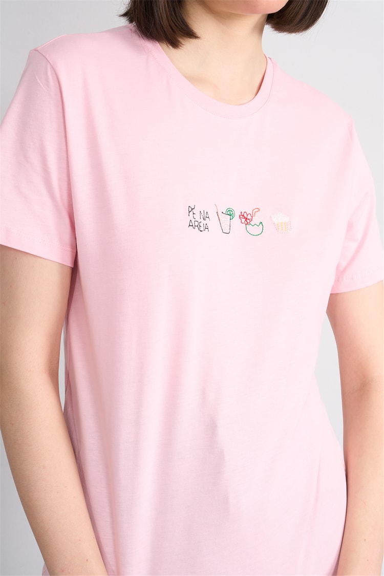 C.K Y26 8951 Fithit Byn B.Yk Regular Nakışlı T-shirt A.Pembe