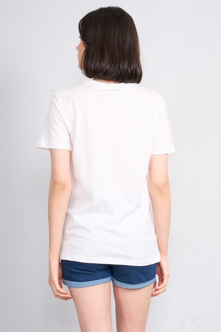 C.K Y26 8952 Fithit Byn B.Yk Regular Nakışlı T-shirt Krem