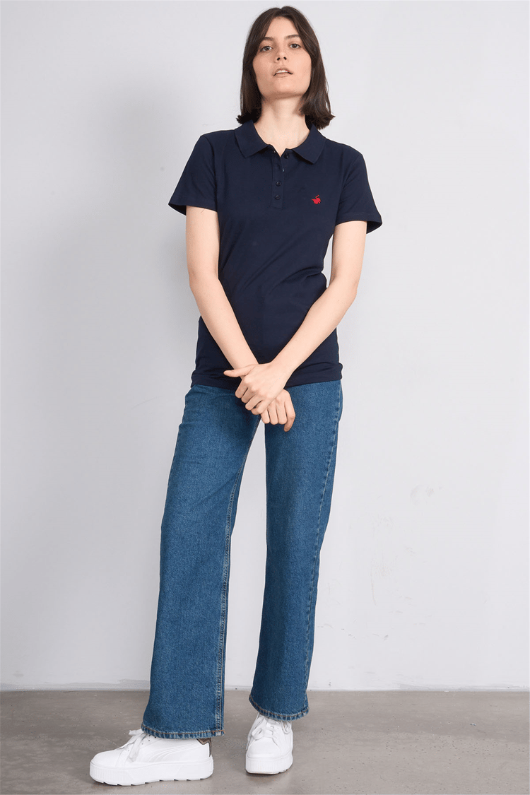C.K Y26 8961 Cstp Byn Polo Yk. Pıke Nakışlı S.Fıt T-shirt Laci