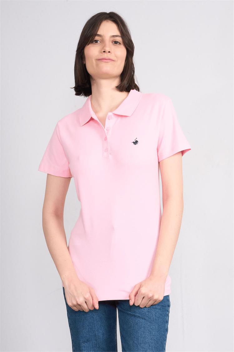 C.K Y26 8961 Cstp Byn Polo Yk. Pıke Nakışlı S.Fıt T-shirt A.Pembe