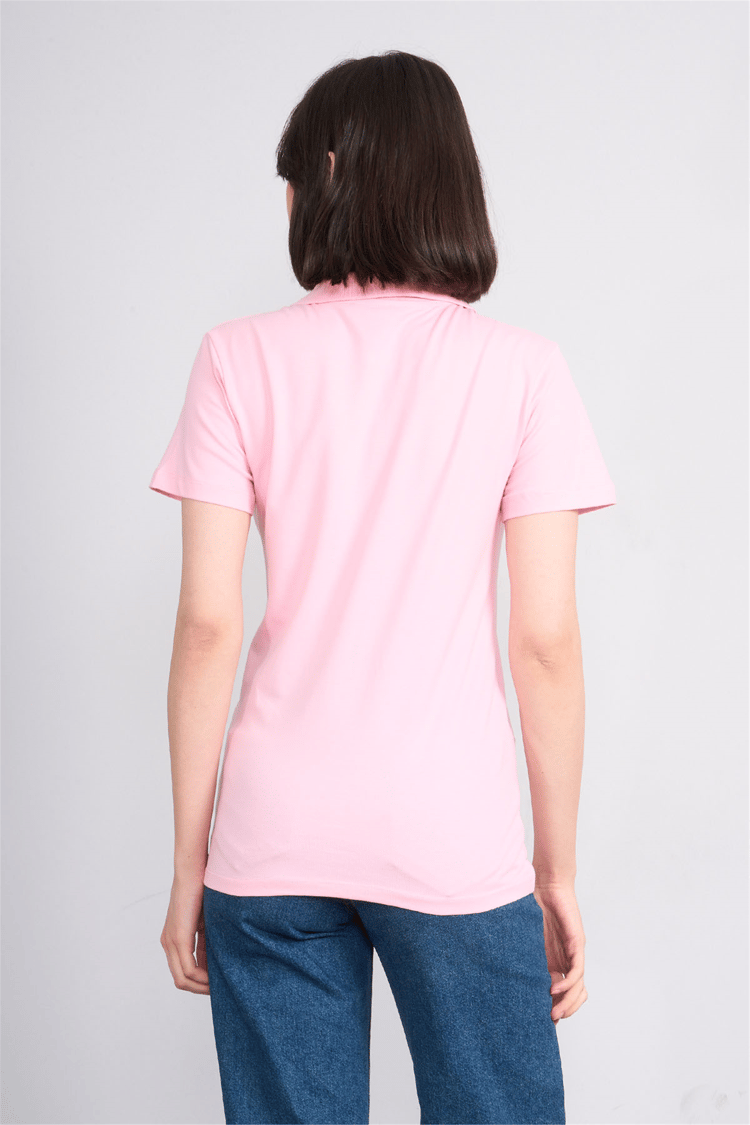 C.K Y26 8961 Cstp Byn Polo Yk. Pıke Nakışlı S.Fıt T-shirt A.Pembe