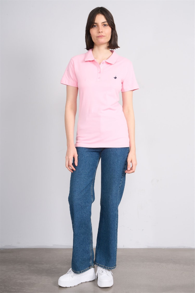 C.K Y26 8961 Cstp Byn Polo Yk. Pıke Nakışlı S.Fıt T-shirt A.Pembe
