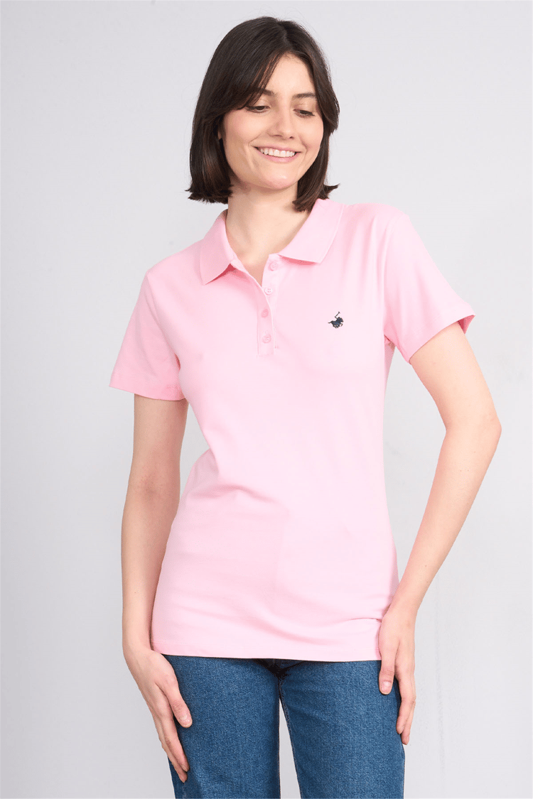 C.K Y26 8961 Cstp Byn Polo Yk. Pıke Nakışlı S.Fıt T-shirt A.Pembe
