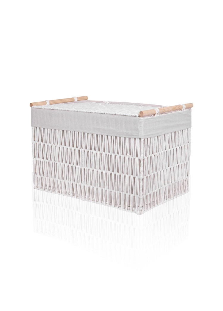 Cesta Hasır Organizer Sepet Beyaz 57x36x37 cm