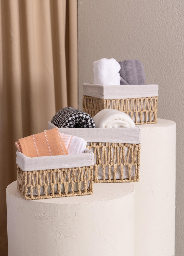 Cesta Hasır Organizer Sepet Naturel 26x18x16 cm