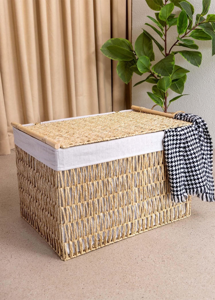 Cesta Hasır Organizer Sepet Naturel 62x42x42 cm