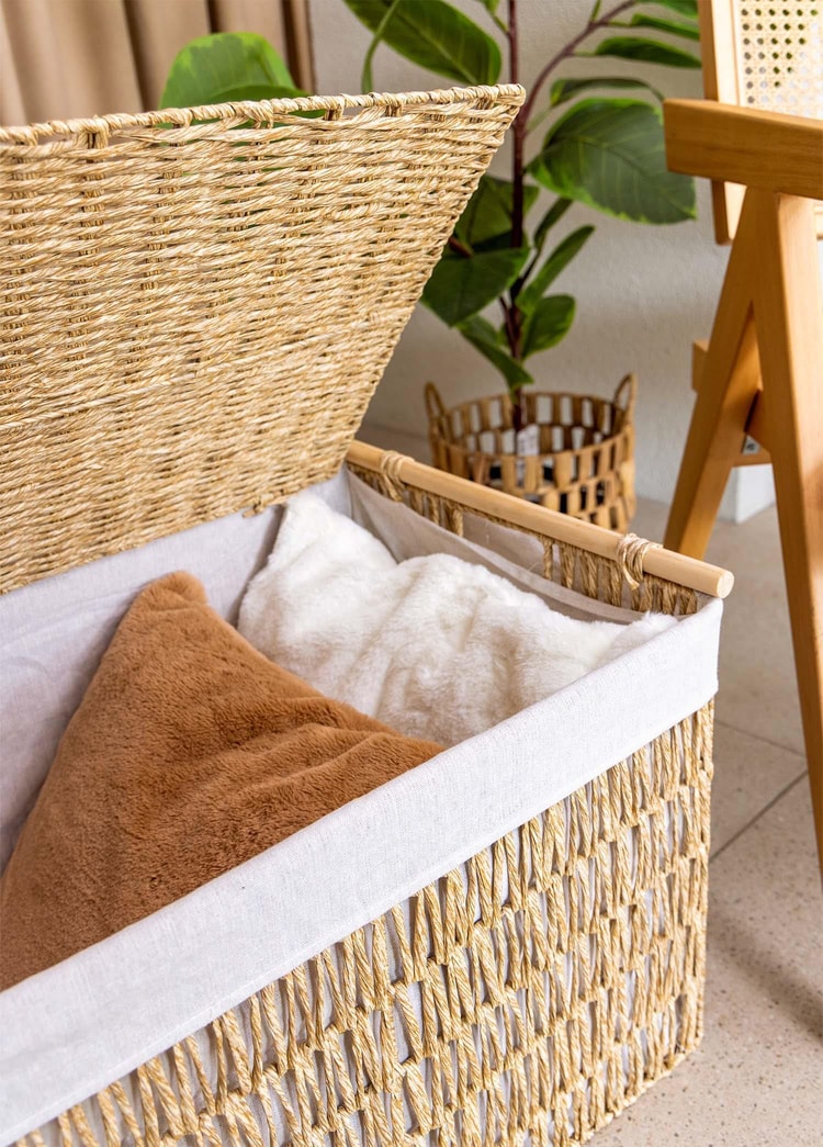 Cesta Hasır Organizer Sepet Naturel 62x42x42 cm