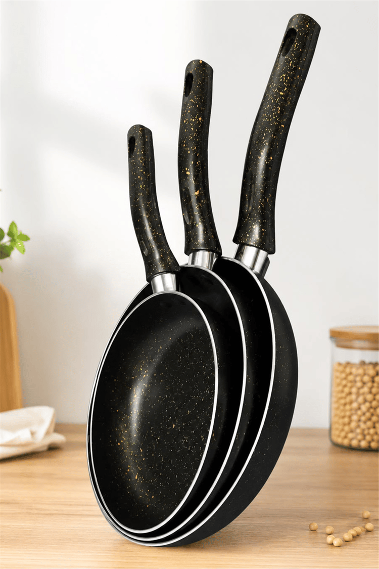 CETCOOK 3'lü Tava Seti 20-24-26 cm Siyah