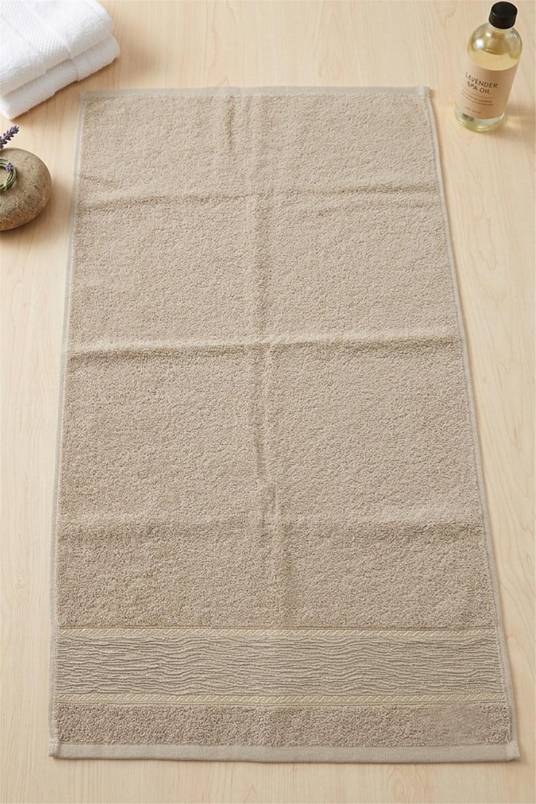 CETHOME 50 × 90 cm Simli Desen Havlu Açık Bej