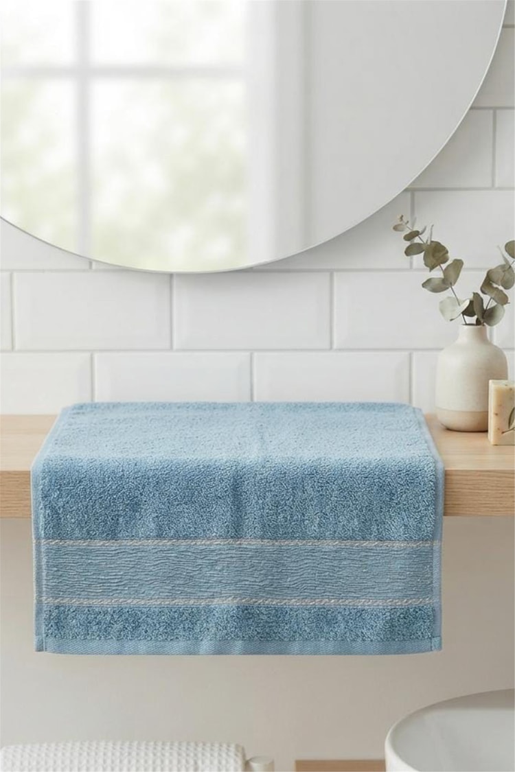CETHOME 50 × 90 cm Simli Desen Havlu İndigo