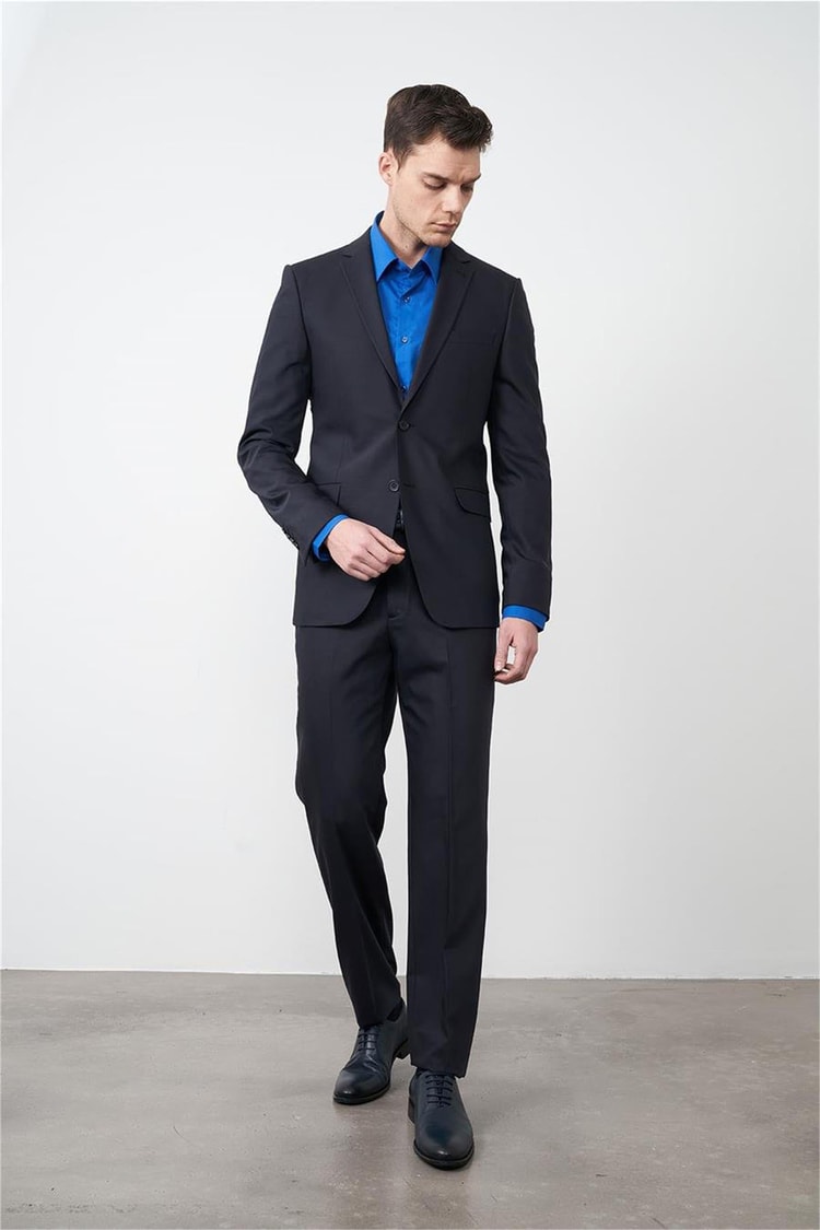 Çetinkaya Altınyıldız 3099 Slim Fit Erkek Koyu Lacivert Takım Elbise