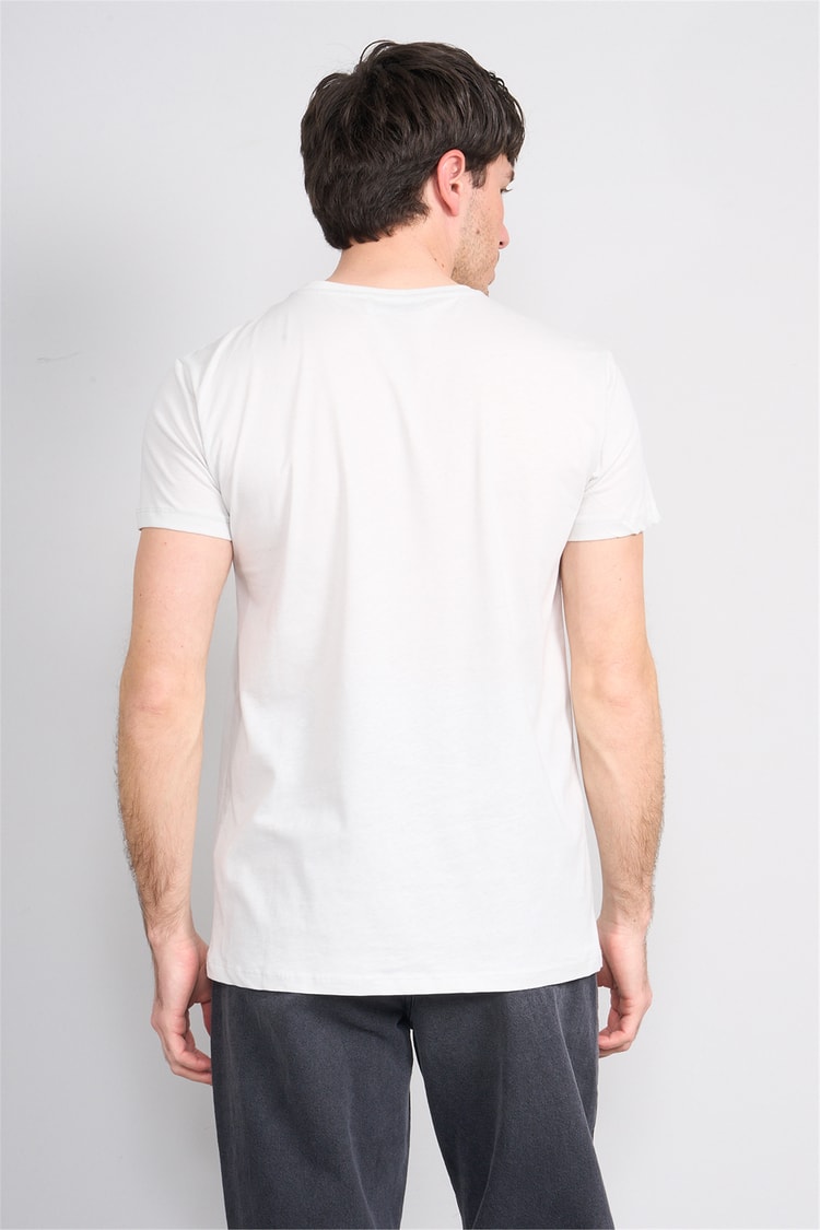 Çetinkaya Chester Polo 4504 Bisiklet Yaka Slimfit Nakışlı T-shirt Taş