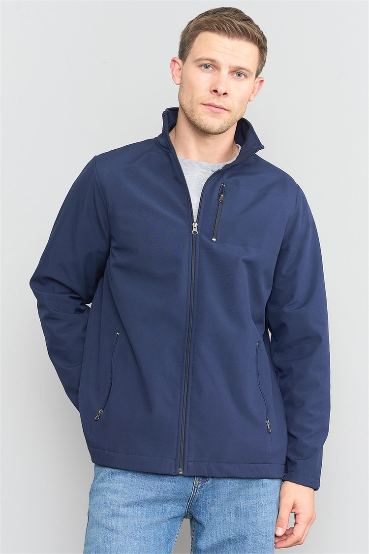 Çetinkaya Chester Polo 7500 Erkek Dik Yaka Softshell Mont Lacivert