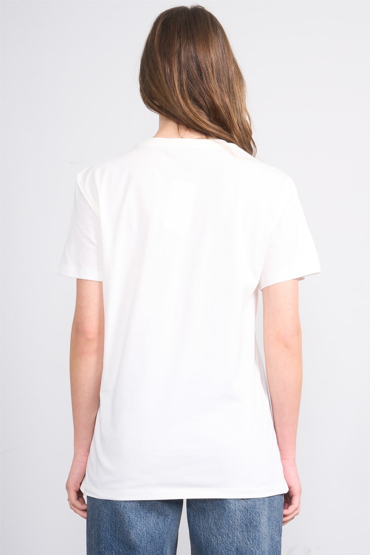 Çetinkaya Fithit 3264 Bayan Bisiklet Yaka 30/1 Penye Regular Basic T-shirt Krem