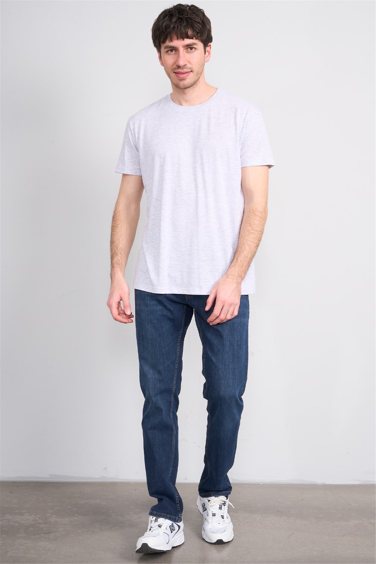 Çetinkaya Mentality 2772 Bisiklet Yaka Slimfit Basic T-shirt Karmelanj