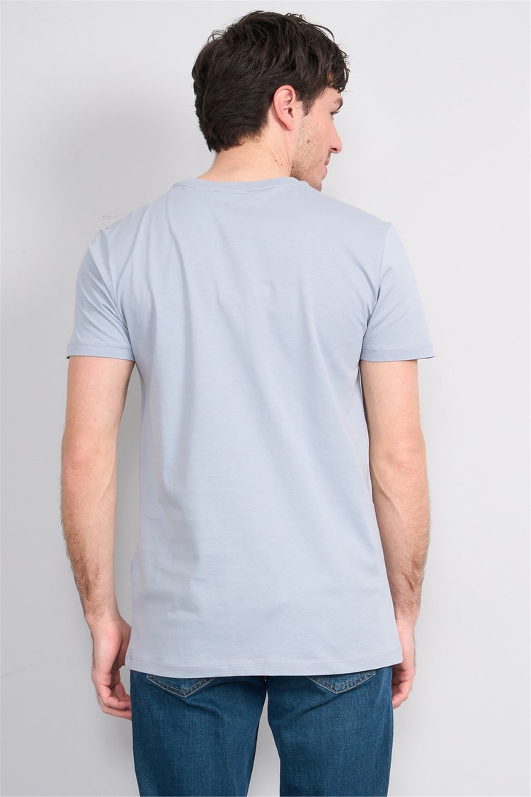 Çetinkaya Mentality 2772 Bisiklet Yaka Slimfit Basic T-shirt Düz Açık Gri