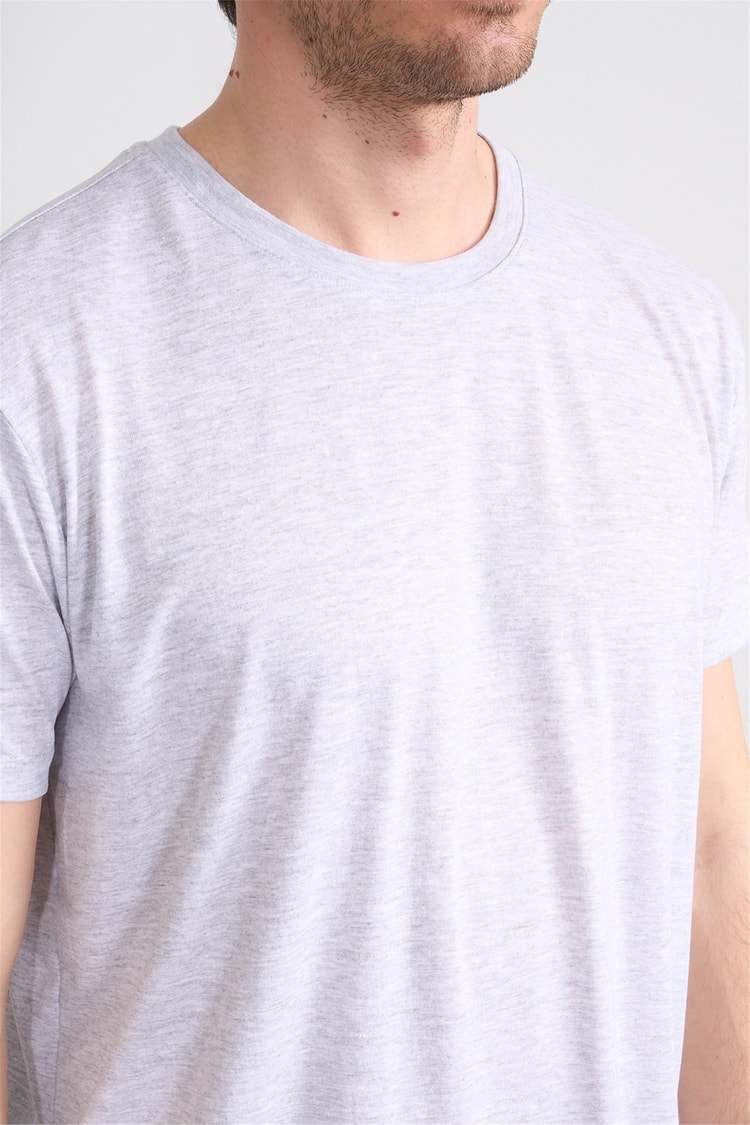 Çetinkaya Mentality 2772 Bisiklet Yaka Slimfit Basic T-shirt Karmelanj
