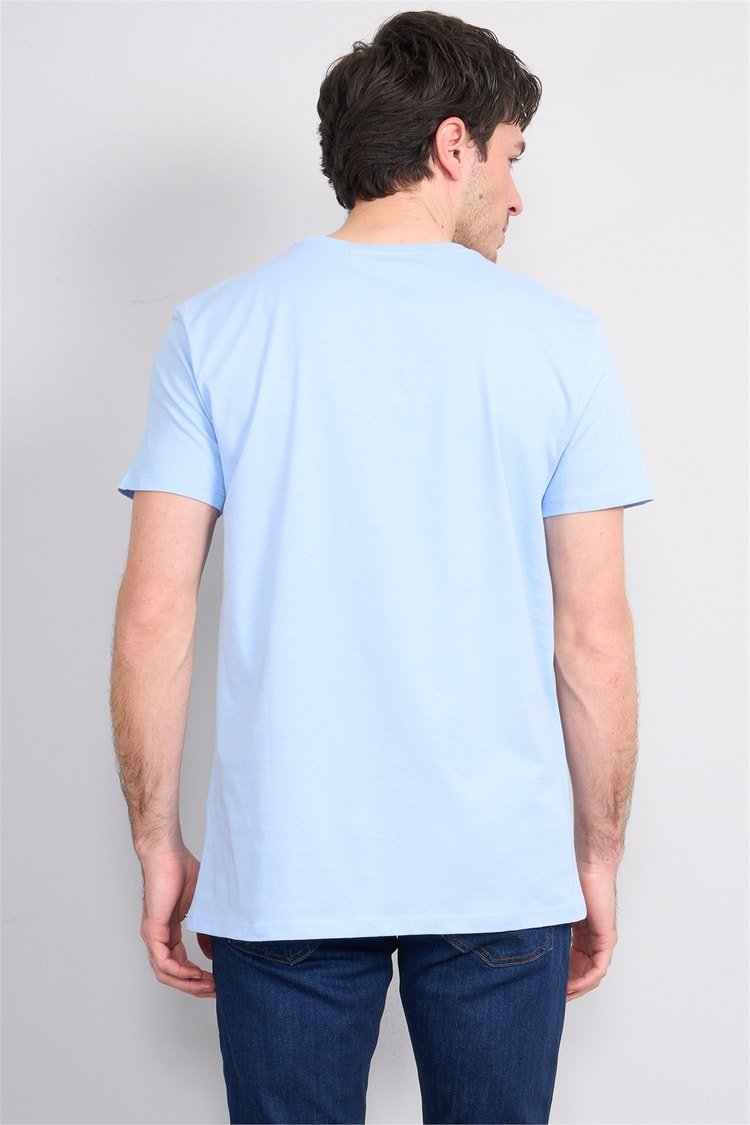 Çetinkaya Mentality 2772 Bisiklet Yaka Slimfit Basic T-shirt Bebe Mavi