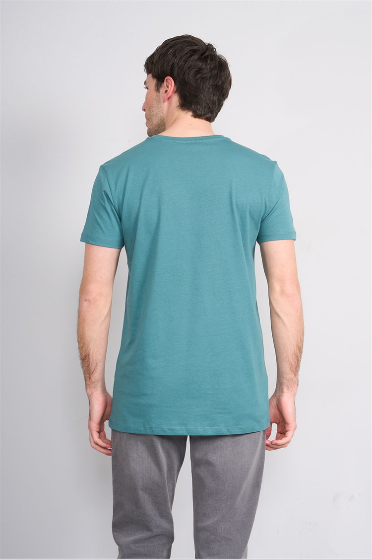 Çetinkaya Mentality 2772 V Yaka Slimfit Basic T-shirt Petrol