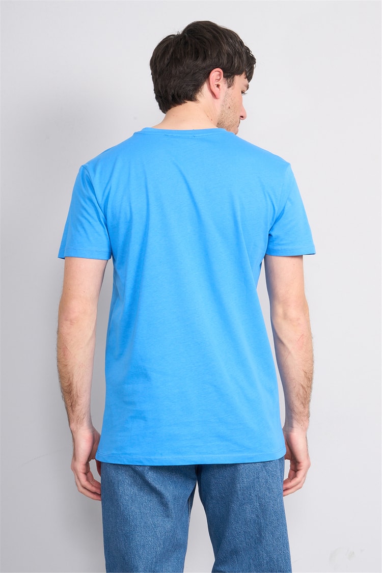 Çetinkaya Mentality 2772 V Yaka Slimfit Basic T-shirt Koyu Mavi