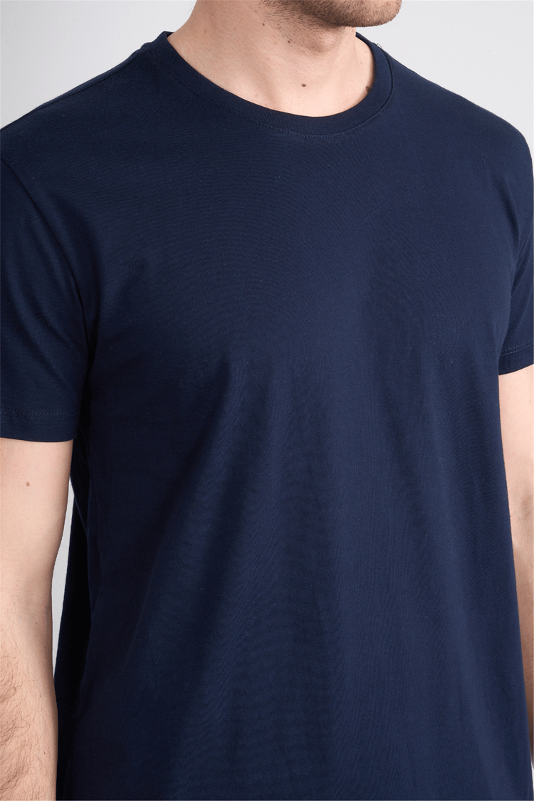 Çetinkaya Mentality 2772B Bisiklet Yaka Basic Lacivert T-Shirt