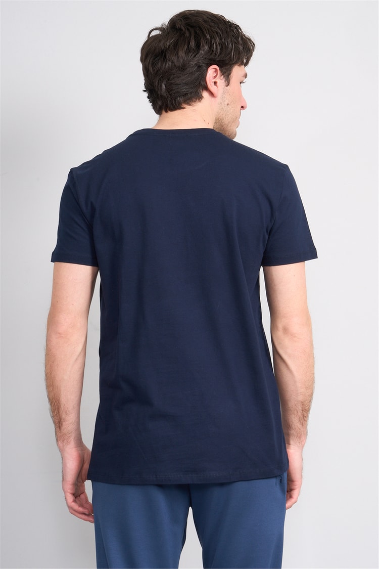 Çetinkaya Mentality 2772B Bisiklet Yaka Basic Lacivert T-Shirt