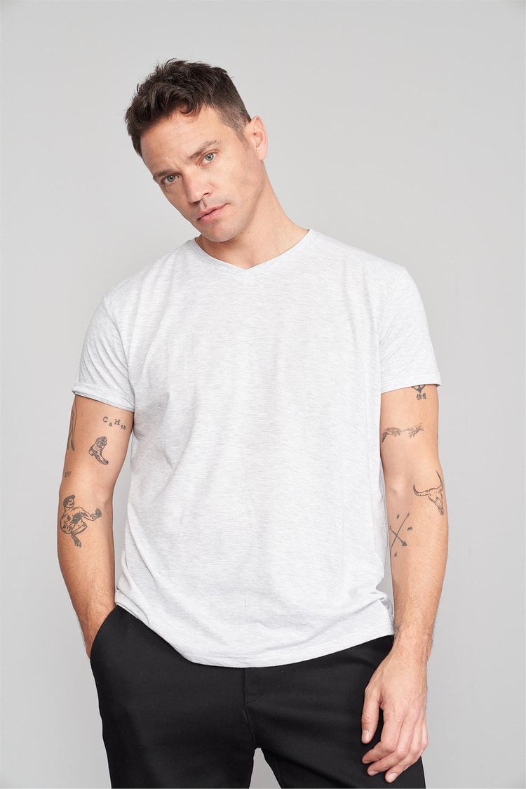 Çetinkaya Mentality 2772V V Yaka Kar Melanj T-Shirt
