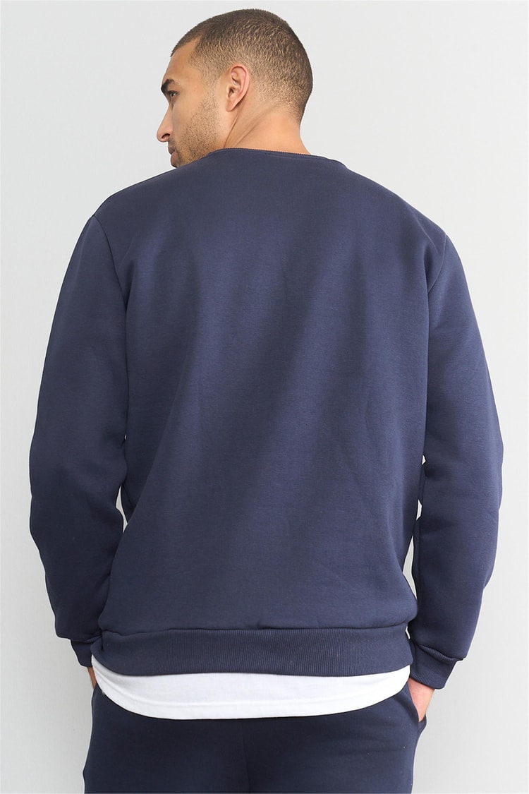 Çetinkaya Mentality 3036 Bisiklet Yaka Lacivert Sweatshirt