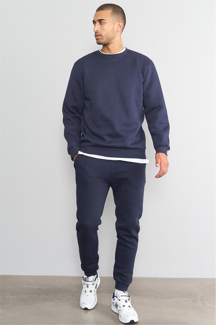 Çetinkaya Mentality 3036 Bisiklet Yaka Lacivert Sweatshirt