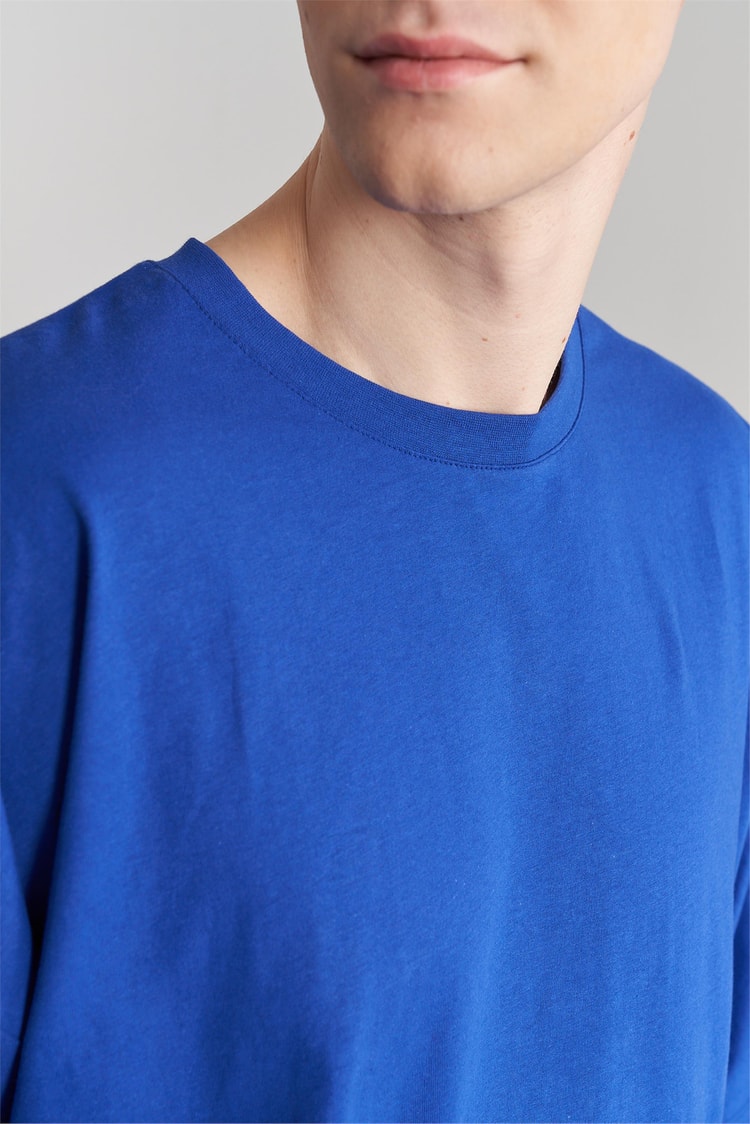 Çetinkaya Mentality 3041 Erkek Bisiklet Yaka Oversize Baskılı T-Shirt Açık Saks