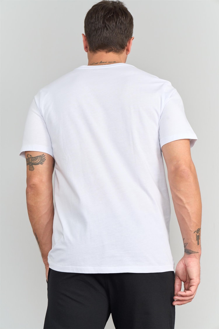 Çetinkaya Mentality 3063 Bisiklet Yaka Penye Regular T-Shirt Beyaz