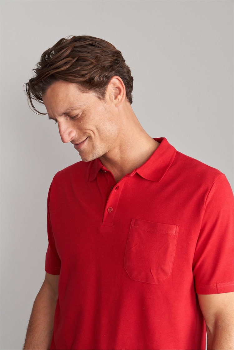 Çetinkaya Mentality 3140 Polo Yaka Penye Pike Cepli Regular T-Shirt Bordo