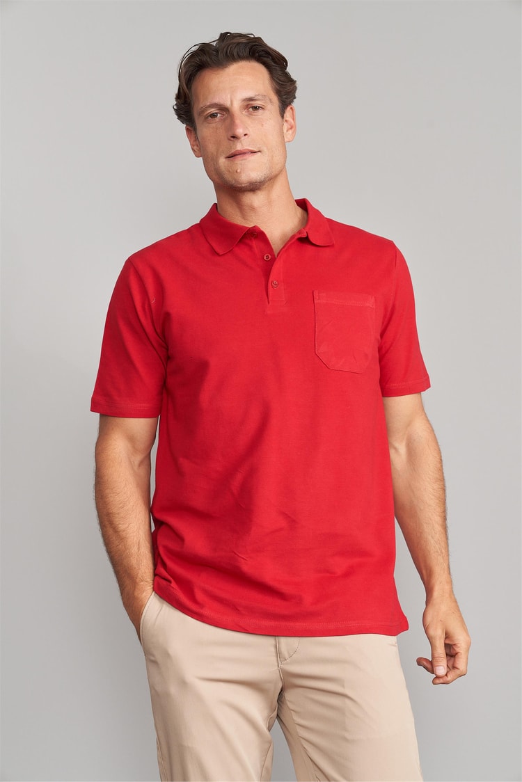Çetinkaya Mentality 3140 Polo Yaka Penye Pike Cepli Regular T-Shirt Bordo