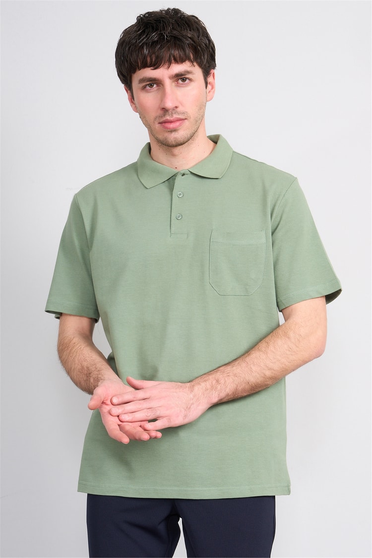 Çetinkaya Mentality 3140 Polo Yaka Regular Cepli Pike T-shirt Haki