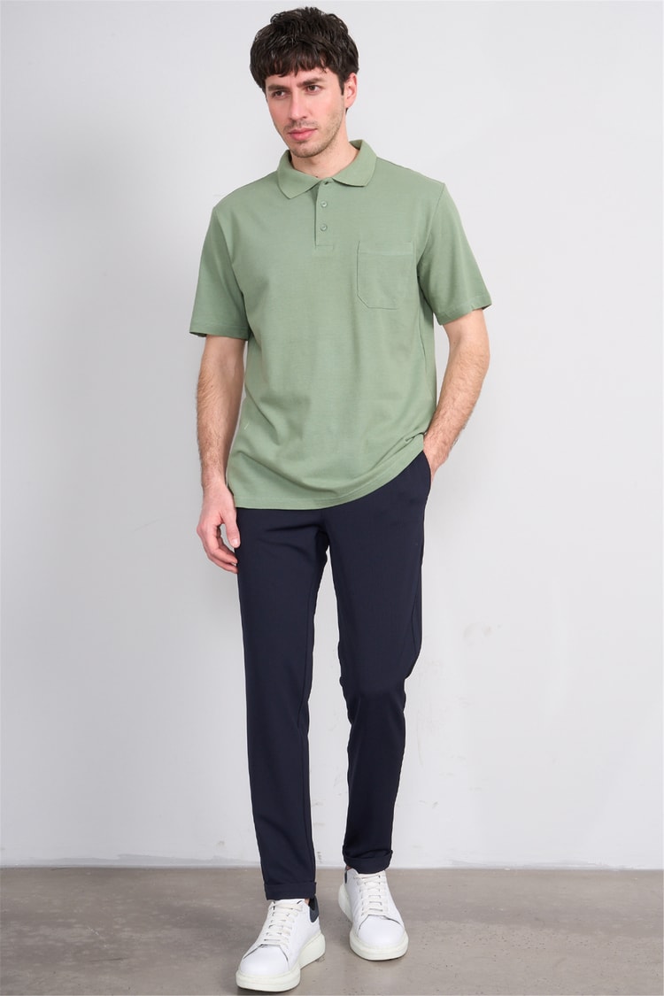 Çetinkaya Mentality 3140 Polo Yaka Regular Cepli Pike T-shirt Haki