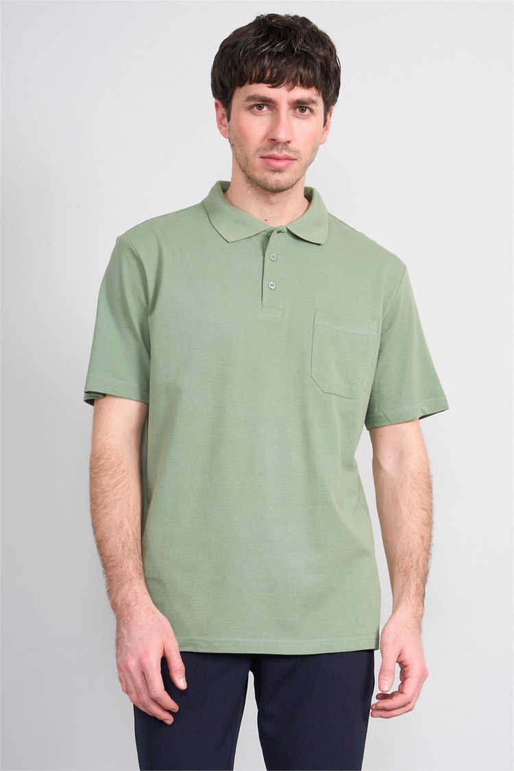 Çetinkaya Mentality 3140 Polo Yaka Regular Cepli Pike T-shirt Haki