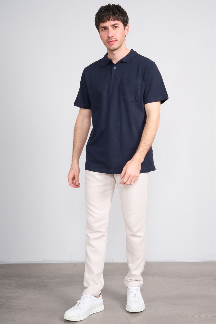 Çetinkaya Mentality 3140 Polo Yaka Regular Cepli Pike T-shirt Lacivert