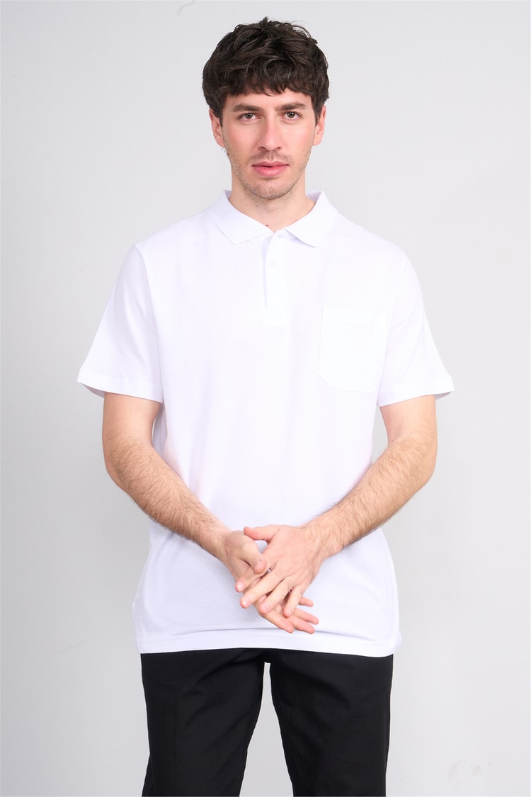 Çetinkaya Mentality 3140 Polo Yaka Regular Cepli Pike T-shirt Beyaz