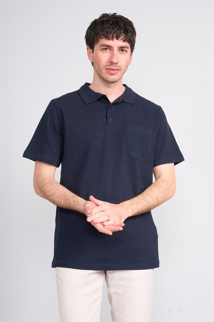 Çetinkaya Mentality 3140 Polo Yaka Regular Cepli Pike T-shirt Lacivert