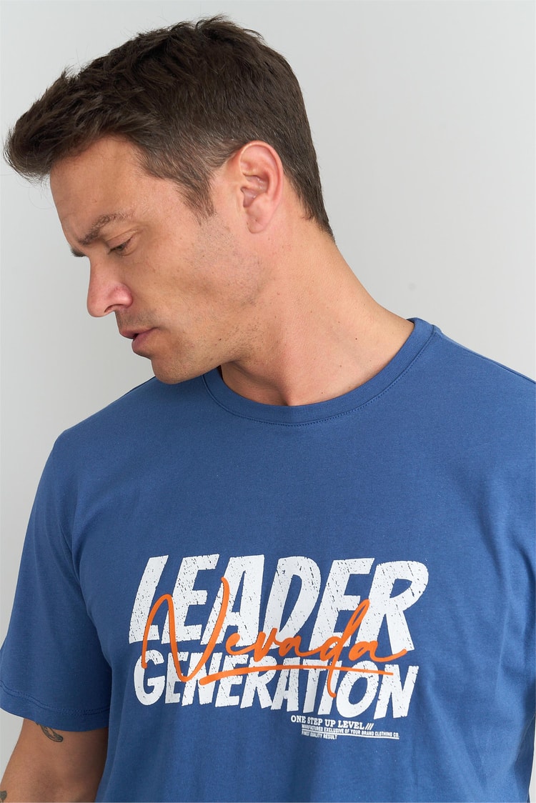 Çetinkaya Mentality 3156 Erkek Bisiklet Yaka Regular T-Shirt İndigo