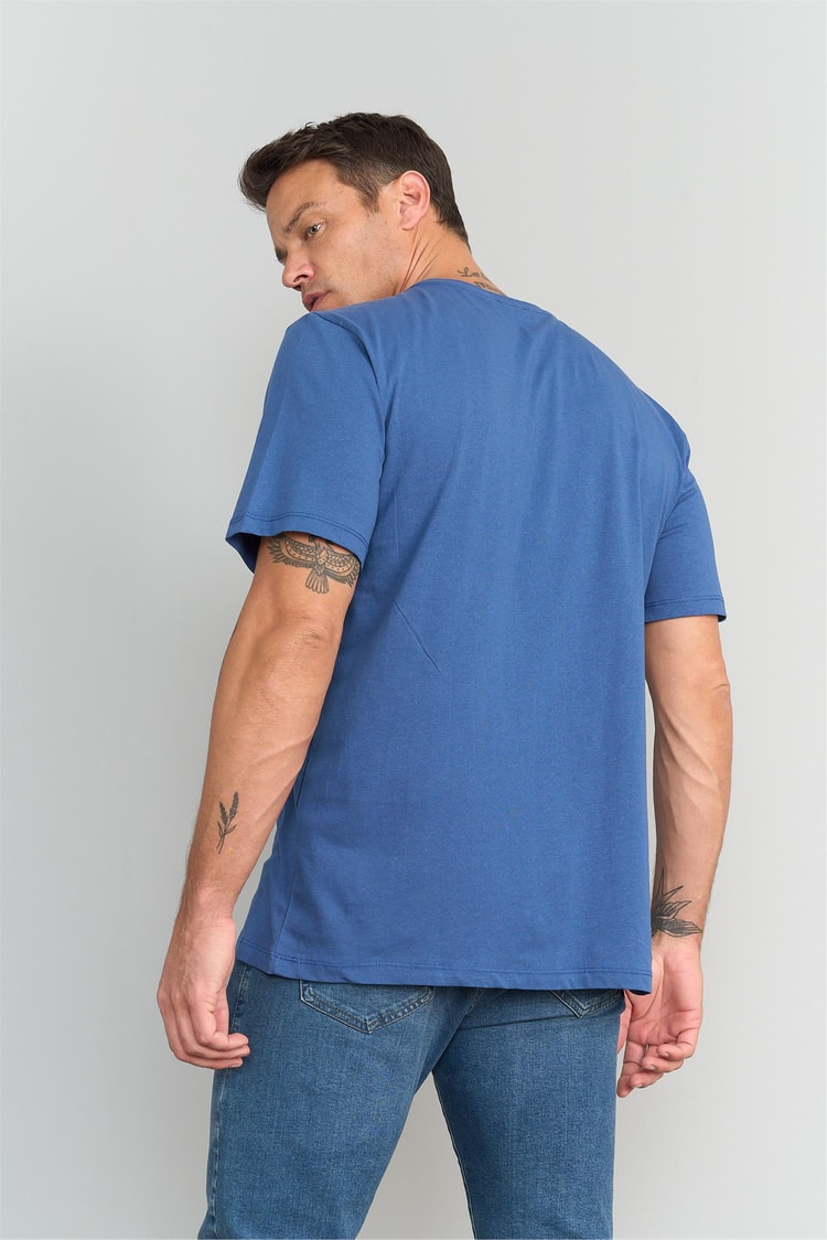Çetinkaya Mentality 3156 Erkek Bisiklet Yaka Regular T-Shirt İndigo