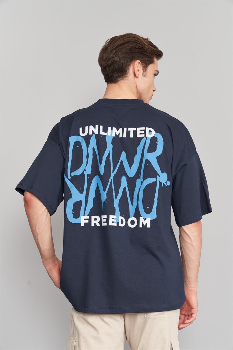 Çetinkaya Mentality 3174 Erkek Bisiklet Yaka Regular T-Shirt Lacivert
